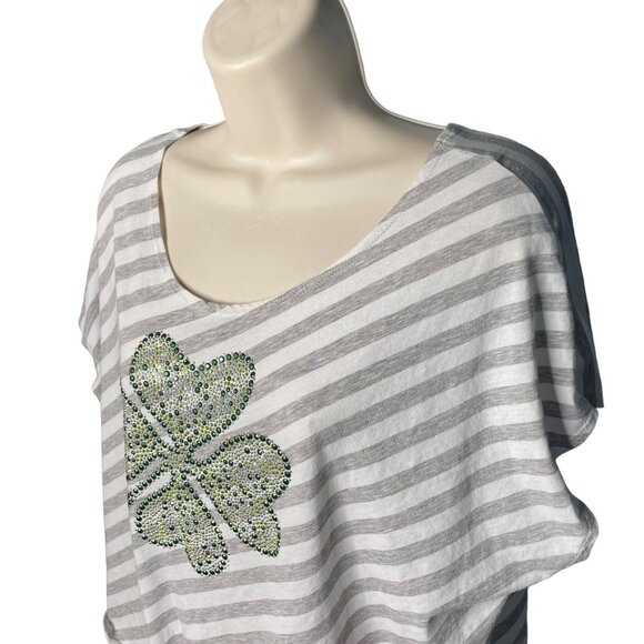J Mode USA Womens Crop Top Irish Shamrock Blouse Plus Size 3X u - Picture 4 of 7
